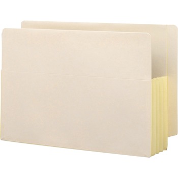 Smead 3 1/2&quot; Exp Straight Tab File Pockets w/Tyvek, Legal, Manila, 10/Bx