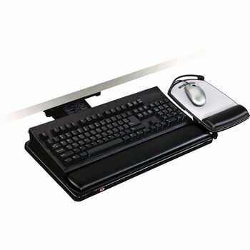 3M Knob Adjust Keyboard Tray With Highly Adjustable Platform, Black