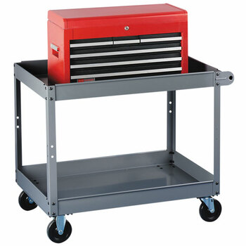 Tennsco Two-Shelf Metal Cart, 24w x 36d x 32h, Gray