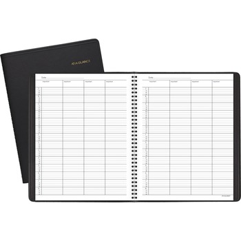 AT-A-GLANCE Four-Person Group Undated Daily Appointment Book, 8 1/2 x 11, Black