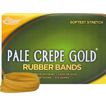 Alliance Rubber Company Pale Crepe Gold Rubber Bands, Sz. 32, 3 x 1/8, 1lb Box