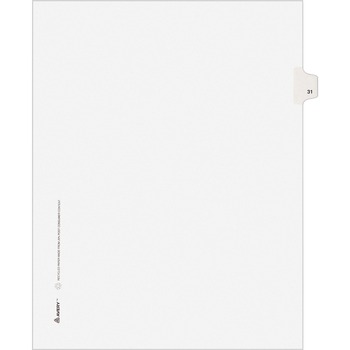 Avery Individual Legal Dividers Style, Letter Size, Avery-Style, Side Tab Dividers, #31, 25/PK
