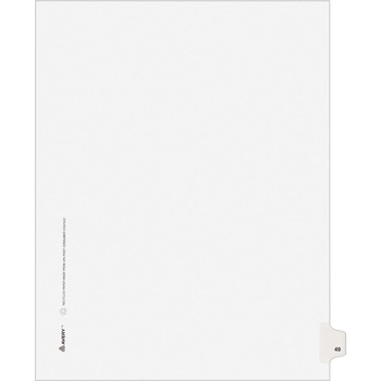 Avery Individual Legal Dividers Style, Letter Size, Avery-Style, Side Tab Dividers, #49, 25/PK