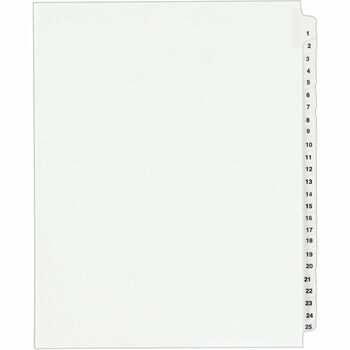 Avery Standard Collated Legal Dividers Style, Letter Size, Avery-Style, Side Tab Dividers, 1-25 Tab Set