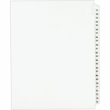 Avery Standard Collated Legal Dividers Style, Letter Size, Avery-Style, Side Tab Dividers, 51-75 Tab Set