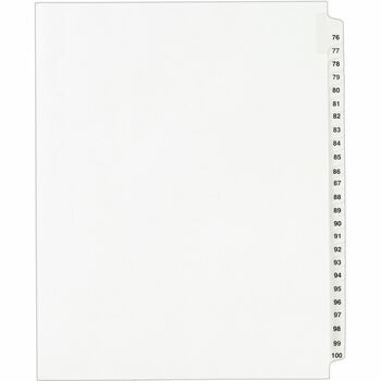 Avery Standard Collated Legal Dividers Style, Letter Size, Avery-Style, Side Tab Dividers, 76-100 Tab Set