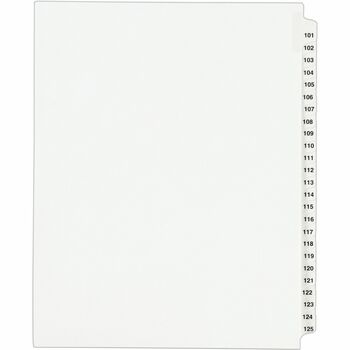 Avery Standard Collated Legal Dividers Style, Letter Size, Avery-Style, Side Tab Dividers, 101-125 Tab Set