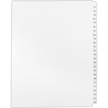 Avery Standard Collated Legal Dividers Style, Letter Size, Avery-Style, Side Tab Dividers, 151-175 Tab Set
