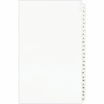 Avery Standard Collated Legal Dividers Style, Legal Size, Avery-Style, Side Tab Dividers, 1-25 Tab Set