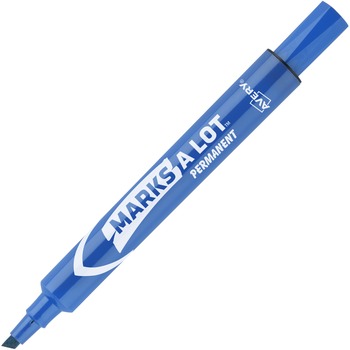 Marks-A-Lot&#174; Large Desk-Style Permanent Marker, Chisel Tip, Blue