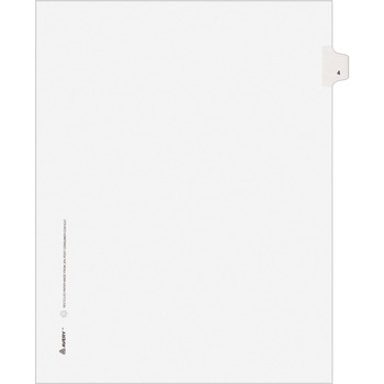 Avery Individual Legal Dividers Style, Letter Size, Avery-Style, Side Tab Dividers, #4, 25/PK