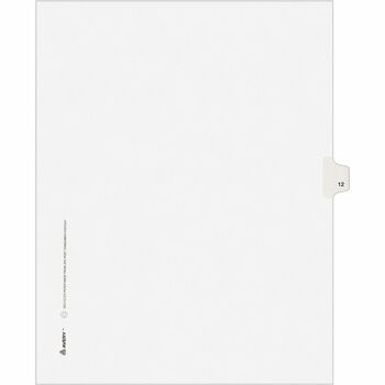 Avery Individual Legal Dividers Style, Letter Size, Avery-Style, Side Tab Dividers, #12, 25/PK