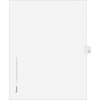 Avery Individual Legal Dividers Style, Letter Size, Avery-Style, Side Tab Dividers, #13, 25/PK