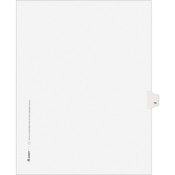 Avery Individual Legal Dividers Style, Letter Size, Avery-Style, Side Tab Dividers, #15, 25/PK
