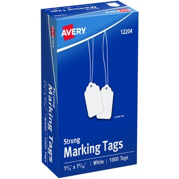 Avery Marking Tags, Strung, 1 3/4&quot; x 1 3/32&quot;, 1000/BX