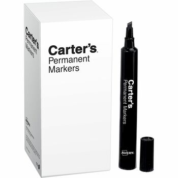 Carter&#39;s&#174; Large Desk-Style Permanent Marker, Chisel Tip, Black, Dozen