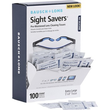 Bausch &amp; Lomb Sight Savers Premoistened Lens Cleaning Tissues, 100 Tissues/Box