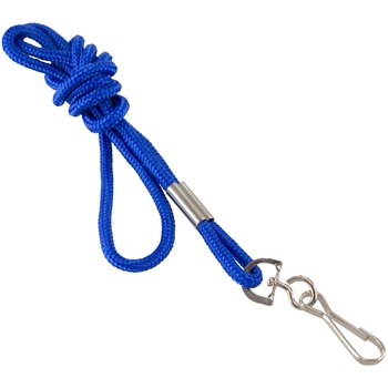 Baumgartens Rope Lanyard with Hook, 36&quot;, Nylon, Blue