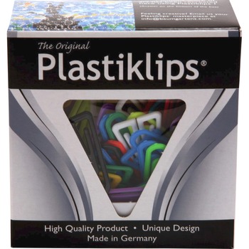 Baumgartens Plastiklips Paper Clips, Large, Assorted Colors, 200/Box