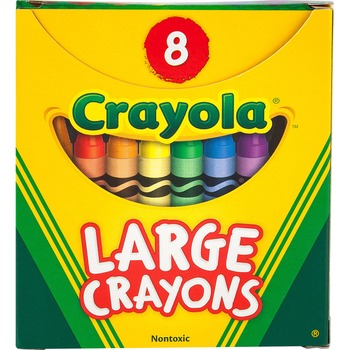 Crayola Large Crayons, Tuck Box, 8/BX