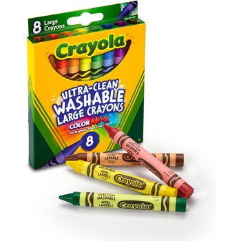Crayola Large Ultra-Clean Washable Crayons, 4&quot;&quot; x 7/16&quot;&quot;, 8/BX