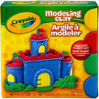 Crayola Modeling Clay, Four 1/4 lb. pcs., Red, Yellow, Blue, Green