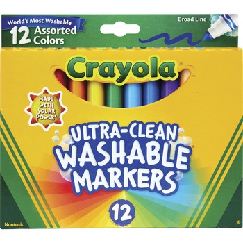 Crayola ColorMax™ Markers, Ultra-Clean Washable, Assorted, Broad Line, 12/ST