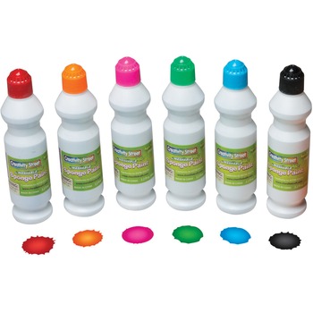 Creativity Street Sponge Paint Set, 6 Assorted Colors, 2.2 oz, 6/Set