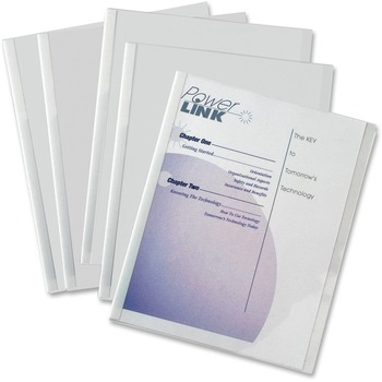 C-Line Report Covers with Binding Bars, Vinyl, Clear, 1/8&quot; Capacity, 50/Box