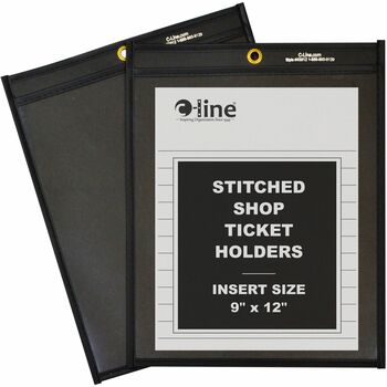 C-Line Shop Ticket Holders, Stitched, One Side Clear, 75&quot;, 9 x 12, 25/BX