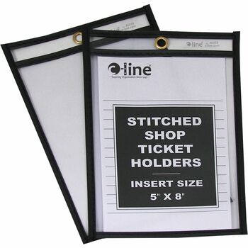 C-Line Shop Ticket Holders, Stitched, Both Sides Clear, 25&quot;, 5 x 8, 25/BX