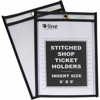 C-Line Shop Ticket Holders, Stitched, Both Sides Clear, 50&quot;, 6 x 9, 25/BX