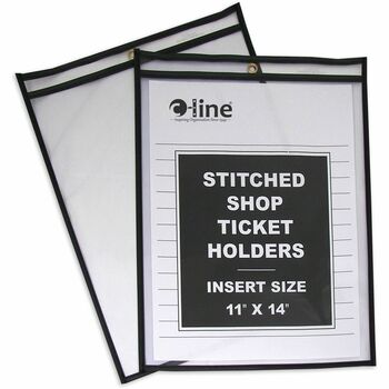 C-Line Shop Ticket Holders, Stitched, Both Sides Clear, 75&quot;, 11 x 14, 25/BX