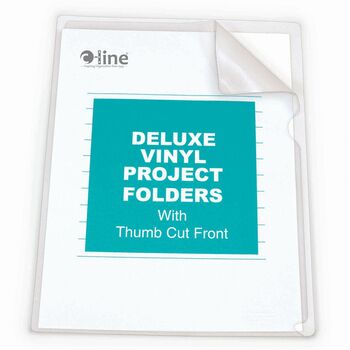 C-Line Deluxe Project Folders, Jacket, Letter, Vinyl, Clear, 50/Box