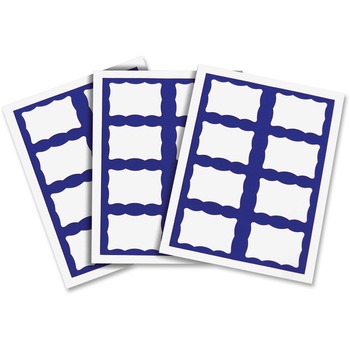 C-Line Laser Printer Name Badges, 3 3/8 x 2 1/3, White/Blue, 200/Box