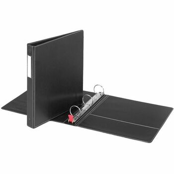 Cardinal Premier Easy Open Locking Round Ring Binder, 1&quot; Cap, 11 x 8 1/2, Black