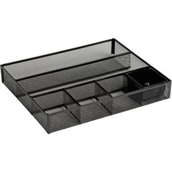 Rolodex Deep Desk Drawer Organizer, Metal Mesh, Black