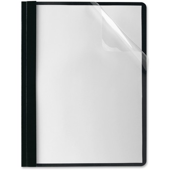 Oxford™ Premium Paper Clear Front Cover, 3 Fasteners, Letter, Black, 25/Box