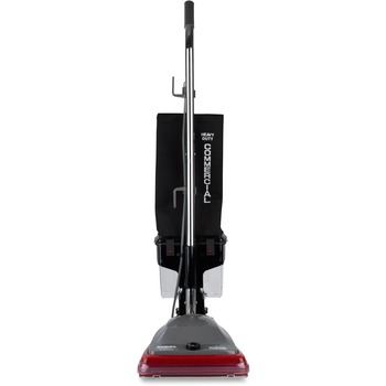 Sanitaire Commercial Lightweight Bagless Upright Vacuum, 14lb, Gray/Red