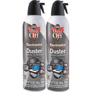 Dust-Off Disposable Compressed Gas Duster, 17 oz Cans, 2/Pack