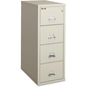FireKing Four-Drawer Vertical File, 17-3/4 x 31-9/16, UL 350&#176; for Fire, Letter, Parchment