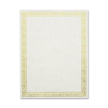 Geographics Foil Stamped Award Certificates, 8-1/2 x 11, Gold Serpentine Border, 12/Pack