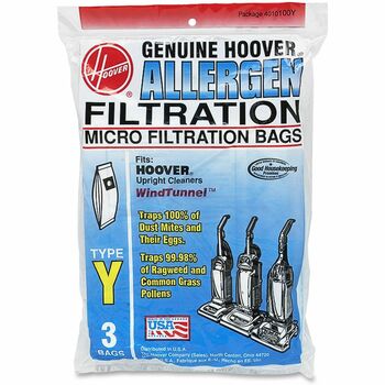 Hoover Commercial Disposable Allergen Filtration Bags For Commercial WindTunnel Vacuum, 3/Pack