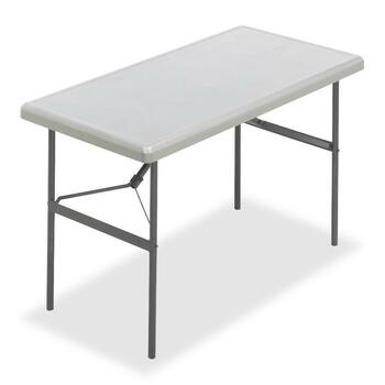 Iceberg IndestrucTables Too 1200 Series Resin Folding Table, 48w x 24d x 29h, Platinum