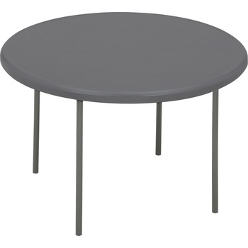 Iceberg IndestrucTables Too 1200 Series Resin Folding Table, 48 dia x 29h, Charcoal