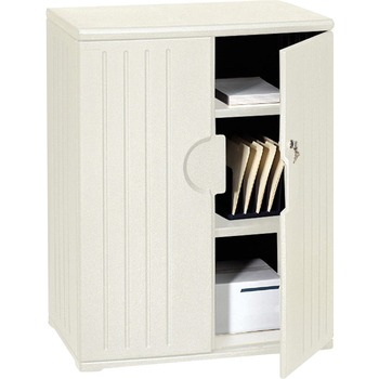 Iceberg OfficeWorks Resin Storage Cabinet, 36w x 22d x 46h, Platinum
