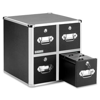 Vaultz Four-Drawer CD File Cabinet, Holds 660 Folders/240 Slim/120 Std. Cases