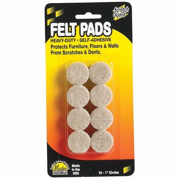 Master Caster Scratch Guard Felt Pads, 1&quot; dia, Circular, Beige, 16/Pack