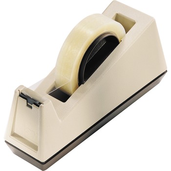 Scotch Heavy-Duty Weighted Desktop Tape Dispenser, 3&quot; Core, Plastic, Putty/Brown