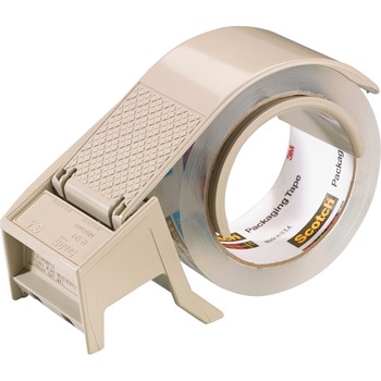 Scotch Compact And Quick Loading Dispenser For Box Sealing Tape, 3&quot; Core, Plastic, Gray
